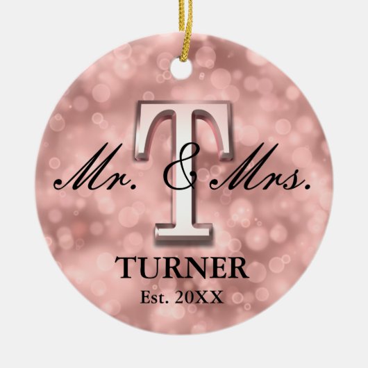 Rose Gold Custom neu Keramik Ornament (Vorne)