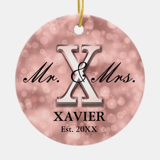 Rose Gold Custom neu Keramik Ornament (Vorne)