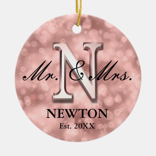 Rose Gold Custom neu Keramik Ornament (Vorne)