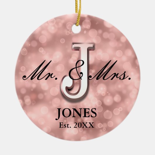 Rose Gold Custom neu Keramik Ornament (Vorne)