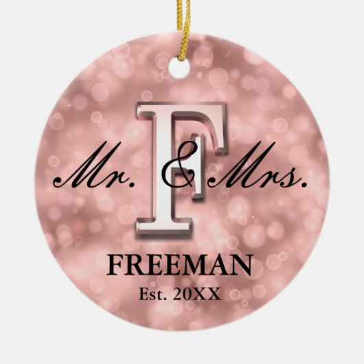 Rose Gold Custom neu Keramik Ornament (Vorne)