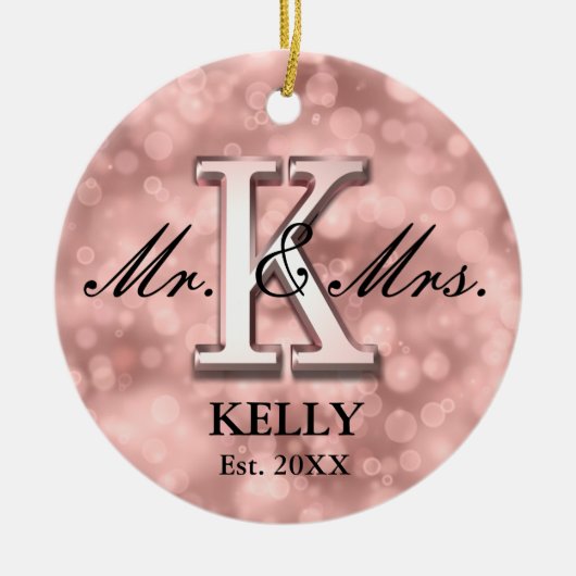 Rose Gold Custom neu Keramik Ornament (Vorne)
