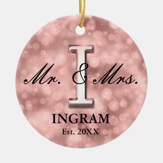 Rose Gold Custom neu Keramik Ornament (Vorne)