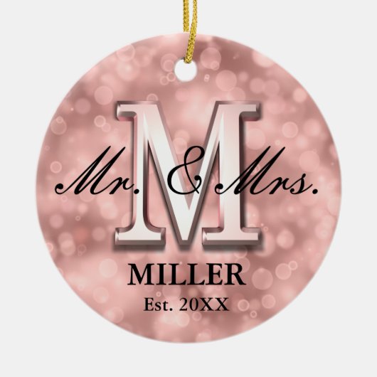 Rose Gold Custom neu Keramik Ornament (Vorne)