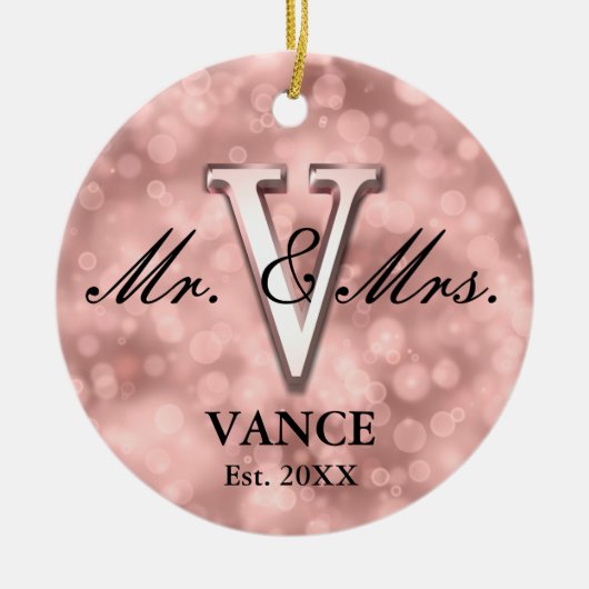 Rose Gold Custom New Keramik Ornament (Vorne)
