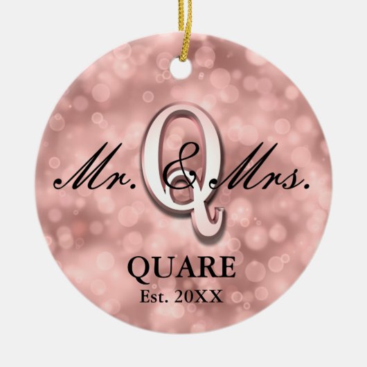 Rose Gold Custom New Keramik Ornament (Vorne)