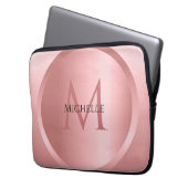 Rose Gold Custom Template Elegante Monogram Laptopschutzhülle (Vorderseite Links)