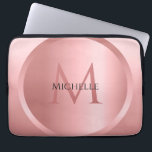 Rose Gold Custom Template Elegante Monogram Laptopschutzhülle<br><div class="desc">Rose Gold Custom Template Elegant Monogram Moderner Laptop Sleeve / Case.</div>