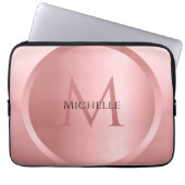 Rose Gold Custom Template Elegante Monogram Laptopschutzhülle (Vorderseite)