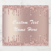 Rose Gold Custom Text Champagne oder Wine Labels Schaumweinetikett (Einzelnes Label)