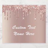 Rose Gold Custom Text Champagner Weinkennzeichen G Schaumweinetikett (Einzelnes Label)