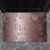 Rose Gold D20 Muster | Willkommen bei Girly Gamer  Fußmatte