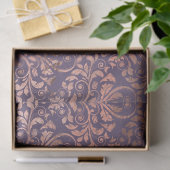 Rose Gold Damask auf Lila Decoupage Seidenpapier (Geschenk)
