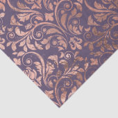 Rose Gold Damask auf Lila Decoupage Seidenpapier (Detail)