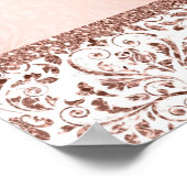 Rose Gold Damask Elegantes Seekarte Poster (Ecke)