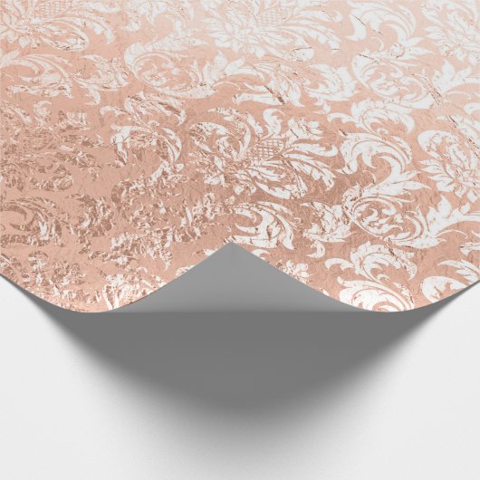 Rose Gold Damask Geschenkpapier (Ecke)