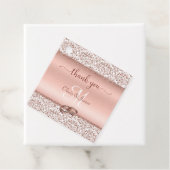 Rose Gold Damask Monogram Wedding Vielen Dank Geschenkanhänger (Beispiel)