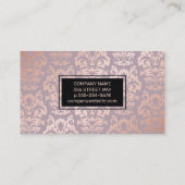 Rose Gold Damask Muster | Luxus Visitenkarte (Rückseite)