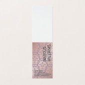 Rose Gold Damask Muster Visitenkarten (Außenseite Aufgefaltet)