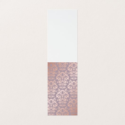 Rose Gold Damask Muster Visitenkarten (Innenseite Aufgefaltet)