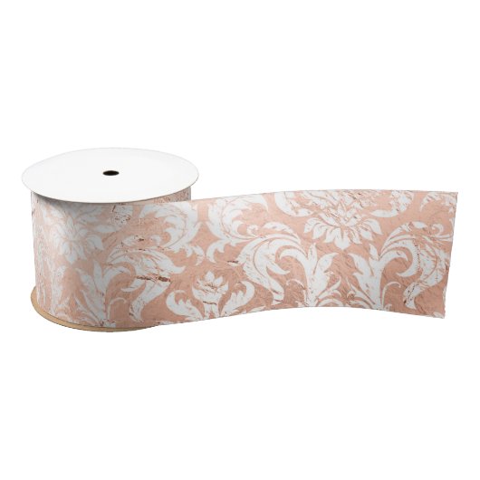 Rose Gold Damask Satinband (Spule)