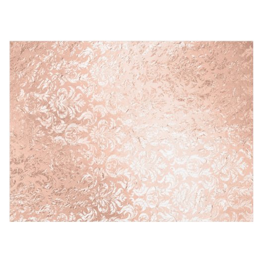 Rose Gold Damask Tischdecke (Vorderseite (Horizontal))