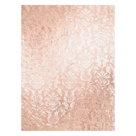 Rose Gold Damask Tischdecke (Vorderseite)