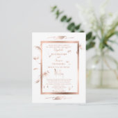 Rose Gold Dandelion Fluff Einfach und elegant Postkarte (Stehend Vorderseite)