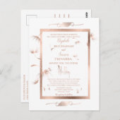 Rose Gold Dandelion Fluff Einfach und elegant Postkarte (Vorne/Hinten)