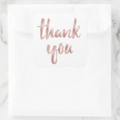 Rose Gold Dank Aufkleber, Folie Schriftart, Quadra Quadratischer Aufkleber (Tasche)