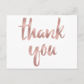 Rose Gold Dank Postkarten, Folie Schriftart Postkarte (Vorderseite)
