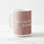 Rose Gold Danke Bridesmaid Kaffeetasse (Vorderseite Links)