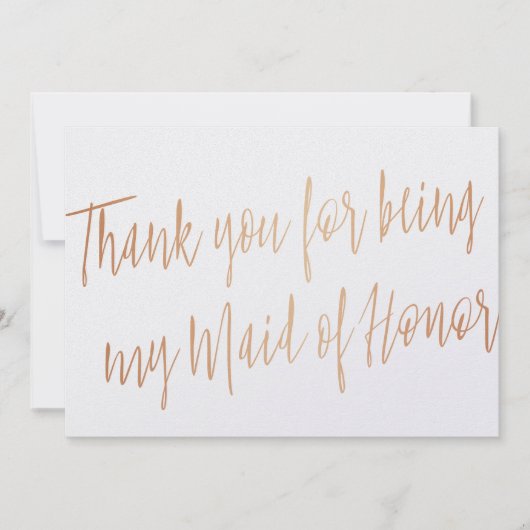 Rose Gold "Danke, dass du meine Trauzeugin bist" Dankeskarte (Vorderseite)