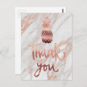 Rose gold danke Kalligraphie Ananas Postkarte (Vorne/Hinten)
