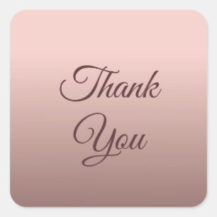 Rose Gold Danke Typografie Schriftart Vorlage Quadratischer Aufkleber