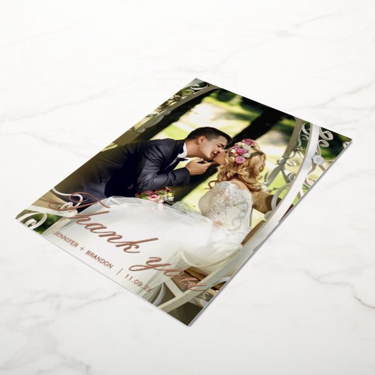 Rose gold Dankeschön Karte Hochzeitfolie Urlaubska (Gedreht)