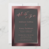 Rose Gold & Dark Gray Celebrate mit uns Einladung (Vorderseite)