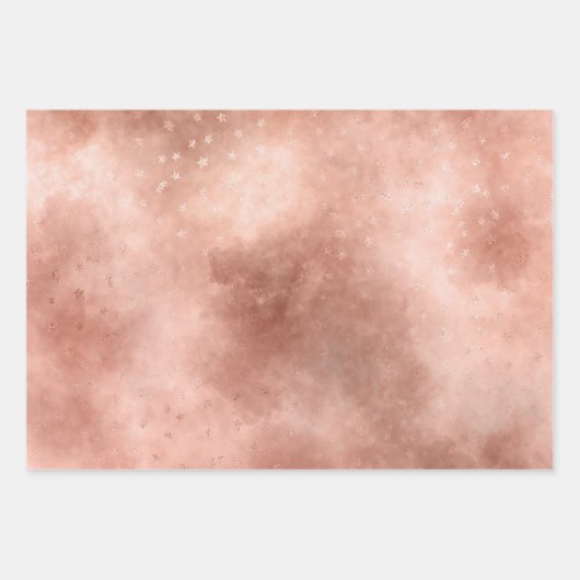 Rose Gold Dark Starry Cloud Geschenkpapier Set (Vorderseite 3)