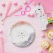 Rose Gold Dawn Wasserfarbe Geometrische Hochzeit Pappteller (Party)