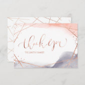Rose Gold Dawn Wasserfarbe Geometrische Kalligrafi Dankeskarte (Vorne/Hinten)