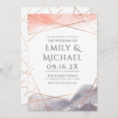 Rose Gold Dawn Wasserfarbe Geometrische Moderne Ho Einladung (Vorne/Hinten)