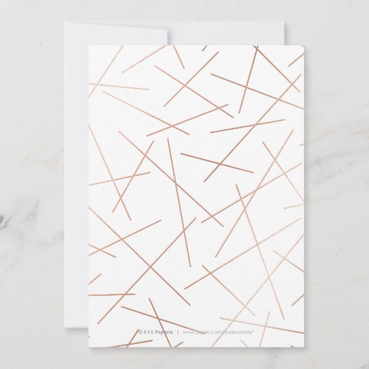 Rose Gold Dawn Wasserfarbe Geometrisches Brautpart Einladung (Rückseite)