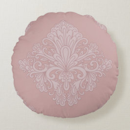 Rose Gold Decorative Pattern, Elegant Rundes Kissen