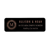 Rose Gold Deko Erstmaliges Monogramm für Schwarze  (Vorne)