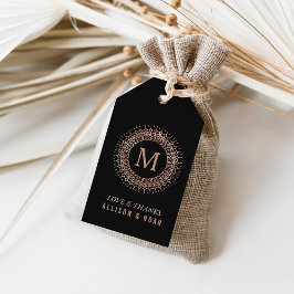 Rose Gold Deko Monogram Gastgeschenk Hochzeit Geschenkanhänger