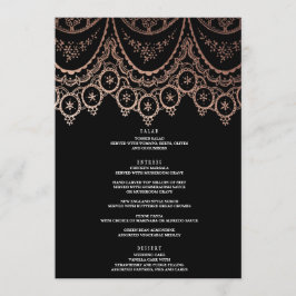 Rose Gold Delicate Lace Wedding Menü Menükarte