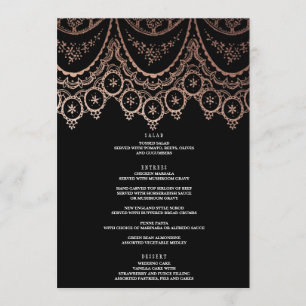 Rose Gold Delicate Lace Wedding Menü Menükarte