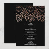 Rose Gold Delicate Lace Wedding Menü Menükarte (Vorne/Hinten)