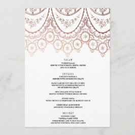 Rose Gold Delicate Lace Wedding Menü Menükarte