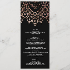 Rose Gold Delicate Lace Wedding Menü Menükarte